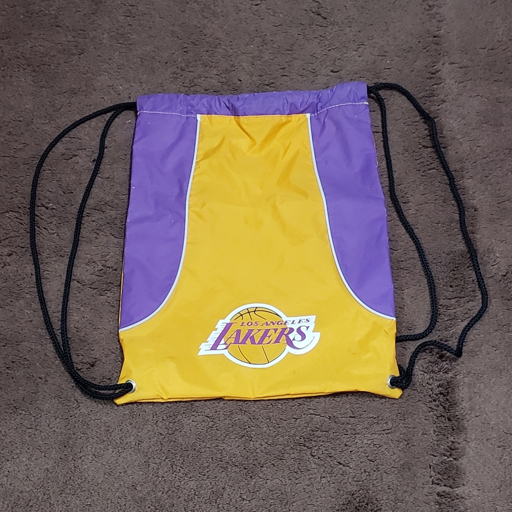 Drawstring string La lakers tote bag